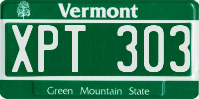 VT license plate XPT303