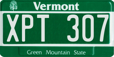 VT license plate XPT307