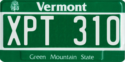 VT license plate XPT310