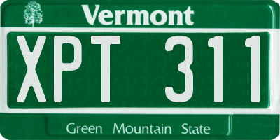 VT license plate XPT311