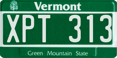 VT license plate XPT313