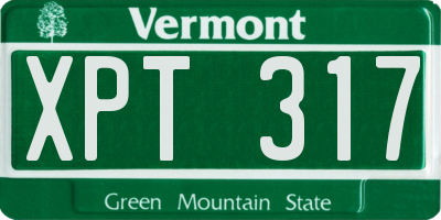 VT license plate XPT317
