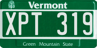 VT license plate XPT319
