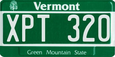 VT license plate XPT320
