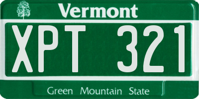 VT license plate XPT321