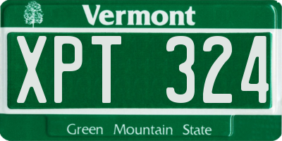 VT license plate XPT324