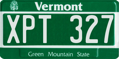 VT license plate XPT327