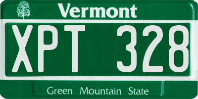 VT license plate XPT328