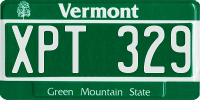 VT license plate XPT329