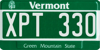 VT license plate XPT330