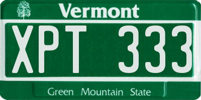 VT license plate XPT333