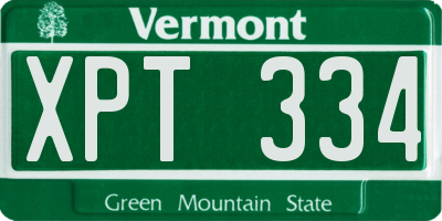 VT license plate XPT334