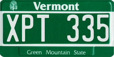 VT license plate XPT335