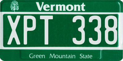 VT license plate XPT338