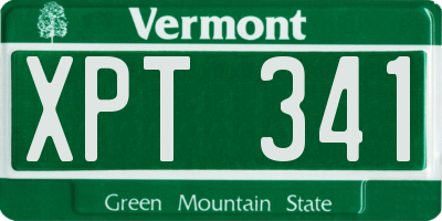 VT license plate XPT341
