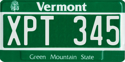 VT license plate XPT345