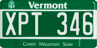 VT license plate XPT346