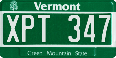 VT license plate XPT347