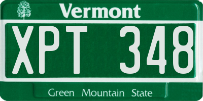 VT license plate XPT348
