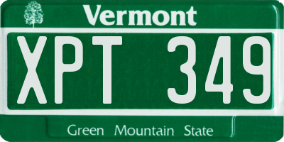 VT license plate XPT349