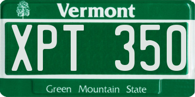 VT license plate XPT350