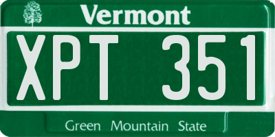 VT license plate XPT351