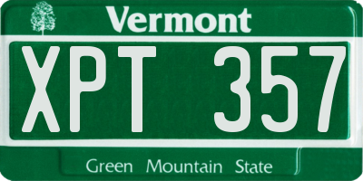VT license plate XPT357
