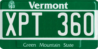 VT license plate XPT360