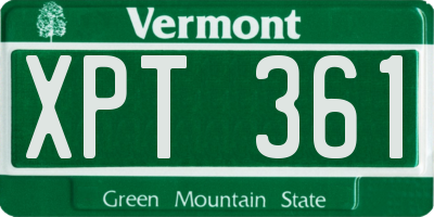 VT license plate XPT361