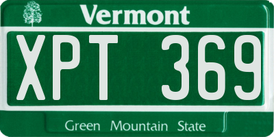 VT license plate XPT369
