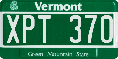 VT license plate XPT370