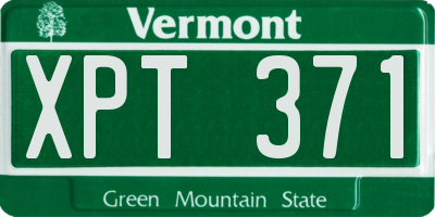 VT license plate XPT371