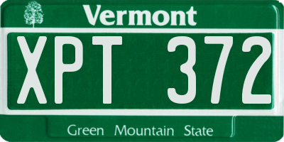 VT license plate XPT372