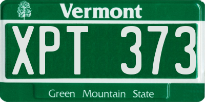 VT license plate XPT373