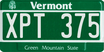 VT license plate XPT375