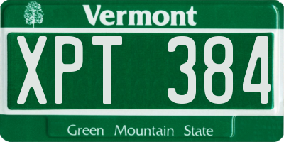 VT license plate XPT384