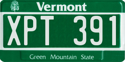 VT license plate XPT391