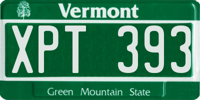 VT license plate XPT393