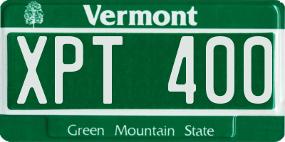 VT license plate XPT400