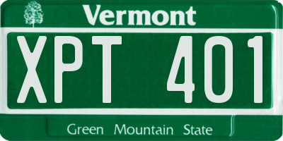 VT license plate XPT401