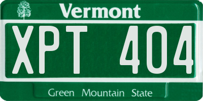VT license plate XPT404