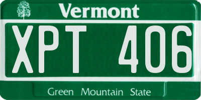 VT license plate XPT406