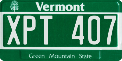 VT license plate XPT407