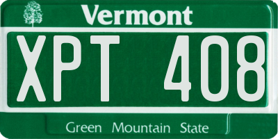 VT license plate XPT408