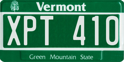 VT license plate XPT410