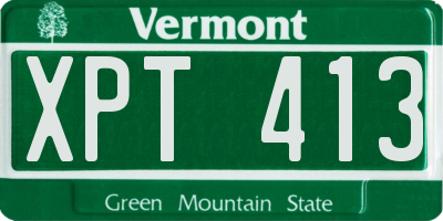 VT license plate XPT413