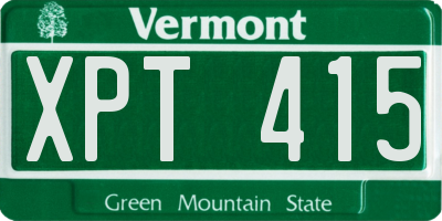 VT license plate XPT415