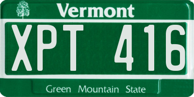 VT license plate XPT416