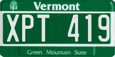 VT license plate XPT419