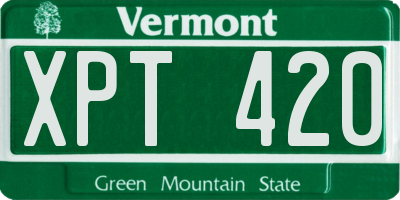 VT license plate XPT420